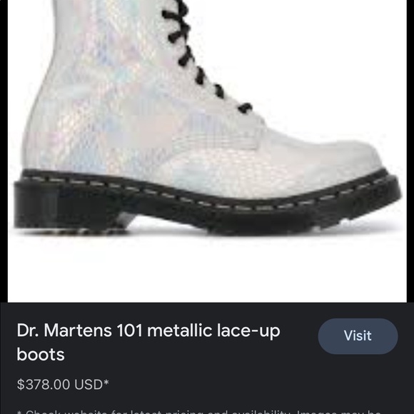 Doc Dr Martens 1460 Pascal Boots METALLIC snake new size 9 - Picture 4 of 16
